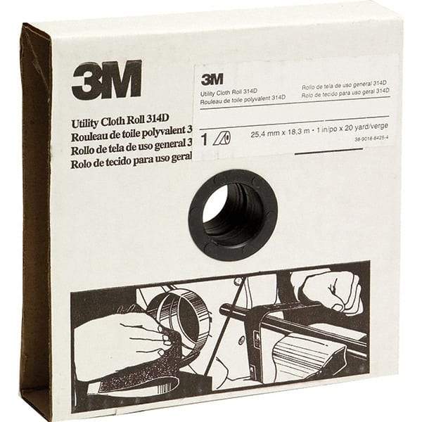 3M - 1" x 20 Yd 120 Grit Aluminum Oxide Shop Roll - Fine Grade - Eagle Tool & Supply
