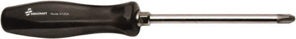 Ability One - #4, 6" OAL, Standard Phillips Screwdriver - 6" Blade Length, Round Shank, Ergonomic Handle - Eagle Tool & Supply