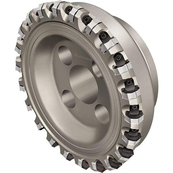 Walter - 63mm Cut Diam, 27mm Arbor Hole, 4mm Max Depth of Cut, Indexable Chamfer & Angle Face Mill - 9 Inserts, XNHF 0705 . . Insert, Right Hand Cut, 9 Flutes, Series Xtra-tec - Eagle Tool & Supply