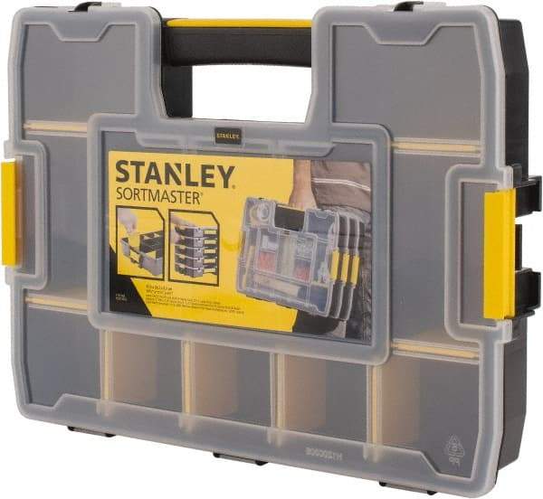 Stanley - 14-39/64" Wide x 2-39/64" High x 11-13/32" Deep, SortMaster Junior - Polypropylene Resin Frame, 14 Compartments - Eagle Tool & Supply