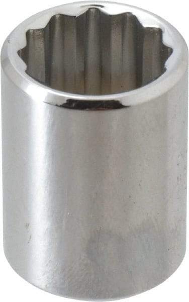Proto - 19/32", 3/8" Drive, Standard Hand Socket - 12 Points, 1-1/8" OAL, Alloy Steel, Chrome Finish - Eagle Tool & Supply