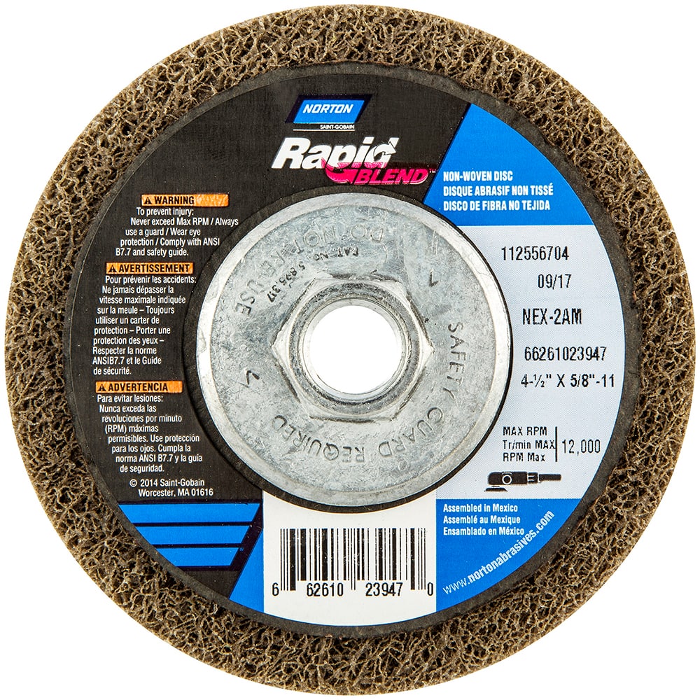 Norton - Deburring Wheels Wheel Type: 27 Wheel Diameter (Inch): 4.5 - Eagle Tool & Supply