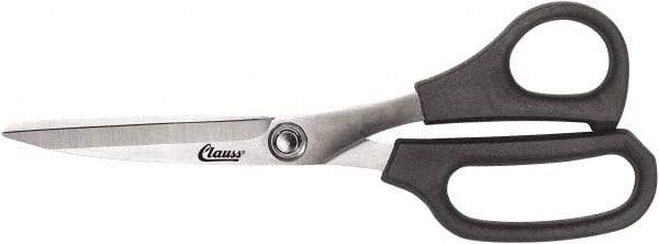 Clauss - 6" LOC, 9" OAL Stainless Steel Bent Trimmers - Plastic Offset Handle, For Paper, Fabric - Eagle Tool & Supply