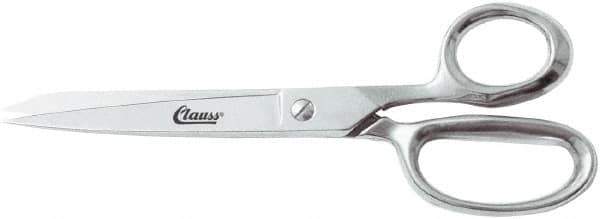 Clauss - 5" LOC, 8-1/4" OAL Straight Shears - Steel Straight Handle, For Paper, Fabric - Eagle Tool & Supply