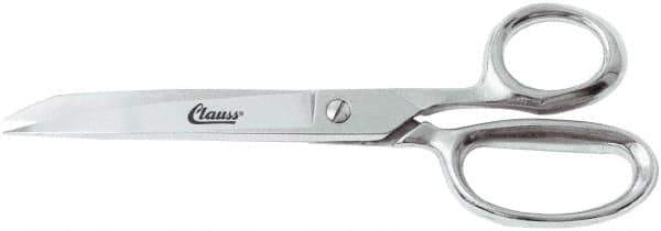 Clauss - 4" LOC, 8" OAL Straight Shears - Steel Straight Handle, For Paper, Fabric - Eagle Tool & Supply