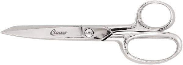 Clauss - 5" LOC, 8" OAL Straight Trimmers - Steel Straight Handle, For Paper, Fabric - Eagle Tool & Supply