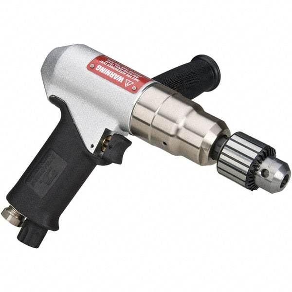Dynabrade - 3/8" Keyless Chuck - Pistol Grip Handle, 2,400 RPM, 0.7 hp, 90 psi - Eagle Tool & Supply