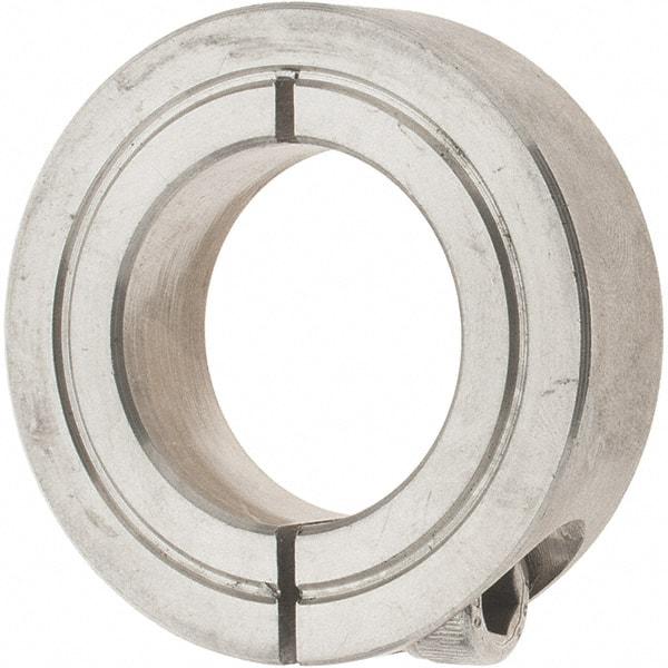 Value Collection - 1" Bore, Stainless Steel, One Piece Clamp Collar - 1-3/4" Outside Diam, 1/2" Wide - Eagle Tool & Supply
