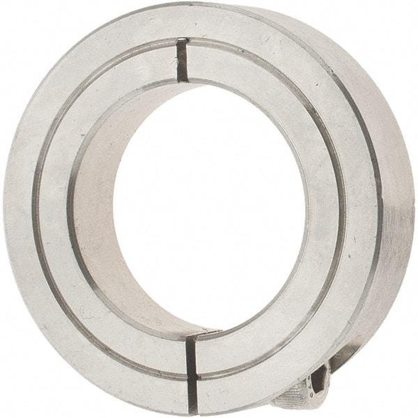 Value Collection - 1-1/4" Bore, Stainless Steel, One Piece Clamp Collar - 2-1/16" Outside Diam, 1/2" Wide - Eagle Tool & Supply