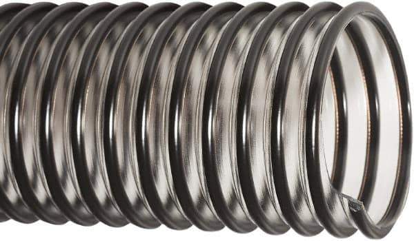 Flexaust - 3" ID, 26 Hg Vac Rating, 32 psi, Polyurethane Vacuum & Duct Hose - 25' Long, Clear/Black, 5-1/2" Bend Radius, -40 to 200°F - Eagle Tool & Supply