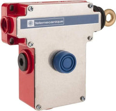 Telemecanique Sensors - 10 Amp, 2NO/2NC Configuration, Right Hand Operation, Rope Operated Limit Switch - Pushbutton Reset, Rope Pull, No Pilot Light, 300 VAC - Eagle Tool & Supply