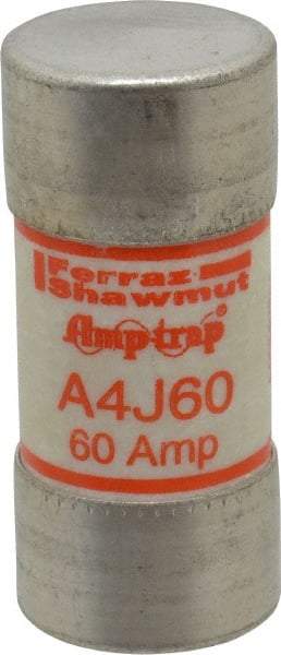 Ferraz Shawmut - 300 VDC, 600 VAC, 60 Amp, Fast-Acting General Purpose Fuse - Clip Mount, 2-3/8" OAL, 100 at DC, 200 at AC kA Rating, 1-1/16" Diam - Eagle Tool & Supply