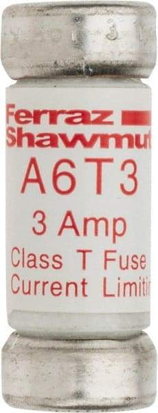 Ferraz Shawmut - 300 VDC, 600 VAC, 3 Amp, Fast-Acting General Purpose Fuse - Clip Mount, 1-1/2" OAL, 100 at DC, 200 at AC kA Rating, 9/16" Diam - Eagle Tool & Supply