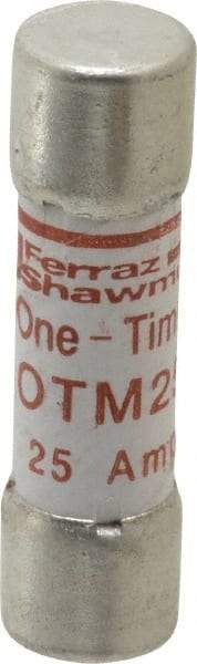 Ferraz Shawmut - 250 VAC, 25 Amp, Fast-Acting General Purpose Fuse - Clip Mount, 1-1/2" OAL, 10 at AC kA Rating, 13/32" Diam - Eagle Tool & Supply
