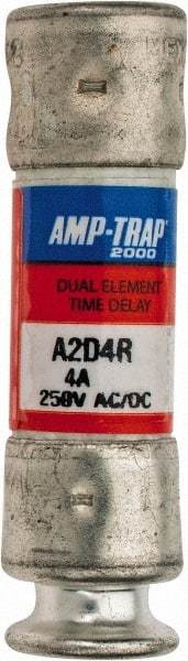 Ferraz Shawmut - 250 VAC/VDC, 4 Amp, Time Delay General Purpose Fuse - Clip Mount, 51mm OAL, 100 at DC, 200 at AC kA Rating, 9/16" Diam - Eagle Tool & Supply