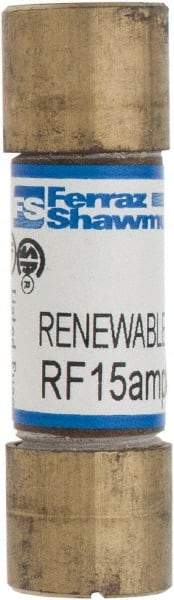 Ferraz Shawmut - 250 VAC, 15 Amp, Fast-Acting Renewable Fuse - Clip Mount, 51mm OAL, 10 at AC kA Rating, 9/16" Diam - Eagle Tool & Supply