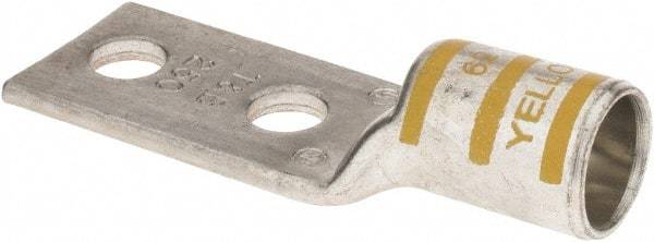 Thomas & Betts - 250 kcmil Wire Noninsulated Crimp Connection Rectangle Ring Terminal - 3/8" Stud, 3.28" OAL x 1.13" Wide, Tin Plated Copper Contact - Eagle Tool & Supply