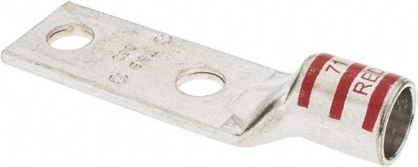 Thomas & Betts - 350 kcmil Wire Noninsulated Crimp Connection Rectangle Ring Terminal - 1/2" Stud, 4.6" OAL x 1.36" Wide, Tin Plated Copper Contact - Eagle Tool & Supply