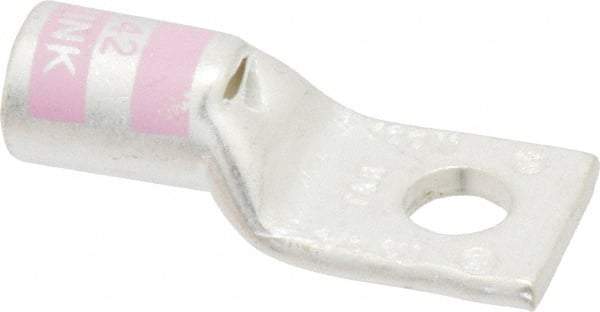 Thomas & Betts - 1/0 AWG Noninsulated Compression Connection Square Ring Terminal - 5/16" Stud, 1.83" OAL x 3/4" Wide, Tin Plated Copper Contact - Eagle Tool & Supply