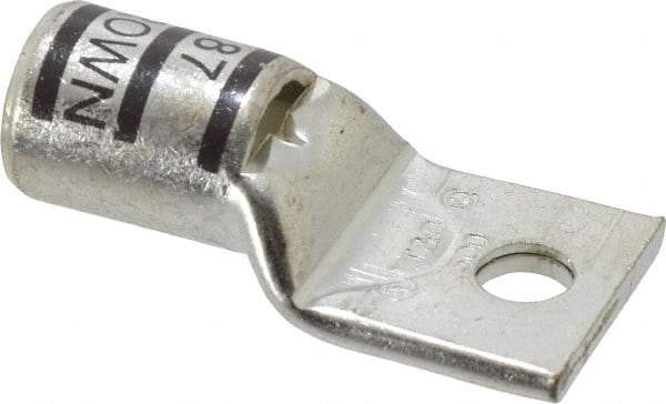 Thomas & Betts - 500 kcmil Wire Noninsulated Compression Connection Square Ring Terminal - 1/2" Stud, 3.3" OAL x 1.61" Wide, Tin Plated Copper Contact - Eagle Tool & Supply