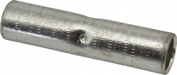 Thomas & Betts - 300mm Wire Size Compatible, Noninsulated, Crimp-On Butt Splice Terminal - 2 Wire Entries, Copper Contacts, Tin Contact Plating, 3-1/2" OAL, White - Eagle Tool & Supply
