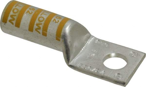 Thomas & Betts - 250 kcmil Wire Noninsulated Compression Connection Square Ring Terminal - 1/2" Stud, 3.15" OAL x 1.13" Wide, Tin Plated Copper Contact - Eagle Tool & Supply