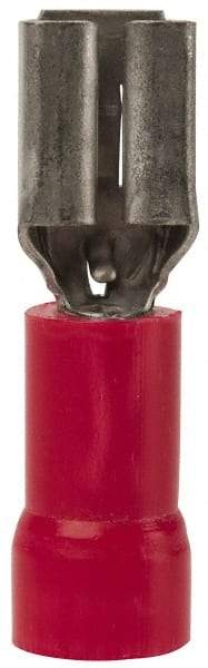 Thomas & Betts - 22 to 18 AWG, Vinyl, Fully Insulated, Female Wire Disconnect - 3/16 Inch Wide Tab, Red, CSA Certified, RoHS Compliant, UL 94 V-0, UL File E66716, UL Listed - Eagle Tool & Supply