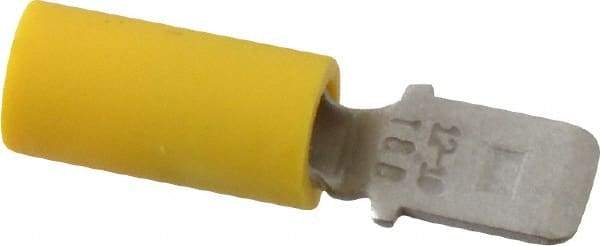 Thomas & Betts - 12 to 10 AWG, Vinyl, Fully Insulated, Male Wire Disconnect - 1/4 Inch Wide Tab, Yellow, CSA Certified, RoHS Compliant, UL 94 V-0, UL File E66716, UL Listed - Eagle Tool & Supply