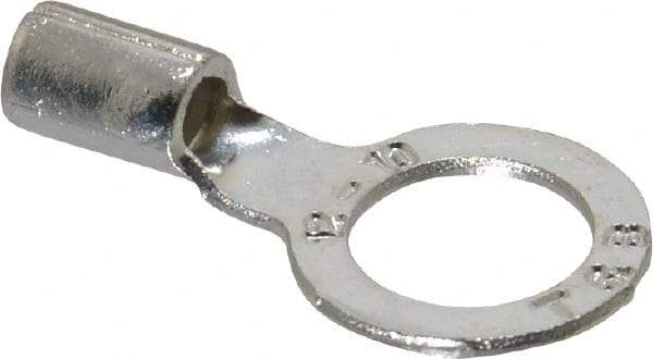 Thomas & Betts - 12-10 AWG Noninsulated Crimp Connection D Shaped Ring Terminal - 3/8" Stud, 1.1" OAL x 0.59" Wide, Tin Plated Copper Contact - Eagle Tool & Supply