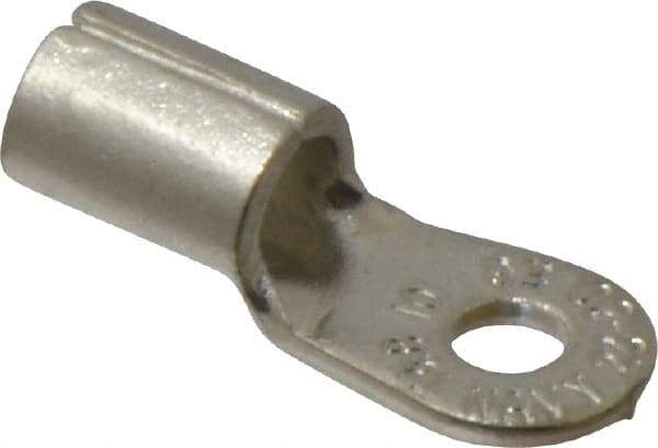 Thomas & Betts - 6 AWG Noninsulated Crimp Connection Circular Ring Terminal - #10 Stud, 1.13" OAL x 0.48" Wide, Tin Plated Copper Contact - Eagle Tool & Supply