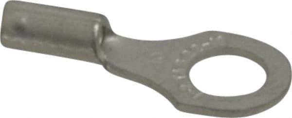 Thomas & Betts - 22-16 AWG Noninsulated Crimp Connection D Shaped Ring Terminal - #10 Stud, 3/4" OAL x 0.31" Wide, Tin Plated Copper Contact - Eagle Tool & Supply