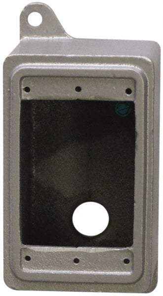 O-Z/Gedney - 1 Gang, 1/2" Knockouts, Iron Rectangle Device Box - Aluminum Enamel, Zinc Electroplated - Eagle Tool & Supply