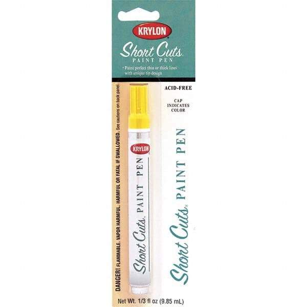 Krylon - 0.33 oz Sun Yellow Gloss Finish Paint Pen - Pen, Direct to Metal, 522 gL VOC Compliance - Eagle Tool & Supply