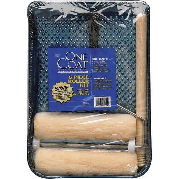 Bestt-Liebco - 12" Long, 3/8" Nap, Mini Roller Kit - 9" Wide, Metal Frame, Includes Paint Tray, Roller Cover & Frame - Eagle Tool & Supply