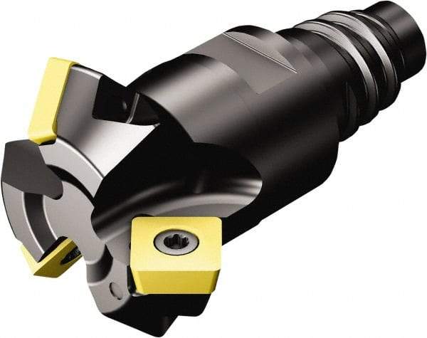 Sandvik Coromant - 12mm Cut Diam, 15.5mm Arbor Hole, 5.47mm Max Depth of Cut, 45° Indexable Chamfer & Angle Face Mill - 1 Insert, 495-09T3M-XL Insert, Right Hand Cut, Through Coolant, Series CoroMill 495 - Eagle Tool & Supply