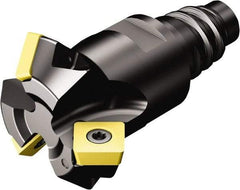 Sandvik Coromant - 12mm Cut Diam, 15.5mm Arbor Hole, 5.47mm Max Depth of Cut, 45° Indexable Chamfer & Angle Face Mill - 1 Insert, 495-09T3M-XL Insert, Right Hand Cut, Through Coolant, Series CoroMill 495 - Eagle Tool & Supply