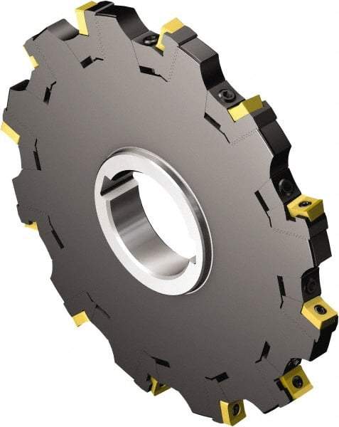 Sandvik Coromant - Arbor Hole Connection, 0.689" Cutting Width, 4.311" Depth of Cut, 12" Cutter Diam, 2-1/2" Hole Diam, 20 Tooth Indexable Slotting Cutter - 2-1/2" Shank Diam, N331.32..Txx Toolholder, N331.32..Txx Insert, Neutral Cutting Direction - Eagle Tool & Supply
