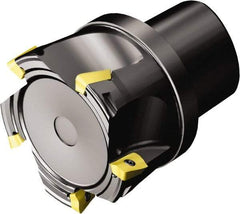 Sandvik Coromant - 5 Inserts, 54mm Cut Diam, 50mm Arbor Diam, 15.7mm Max Depth of Cut, Indexable Square-Shoulder Face Mill - 90° Lead Angle, 35mm High, R390-17.. Insert Compatibility, Through Coolant, Series CoroMill 390 - Eagle Tool & Supply