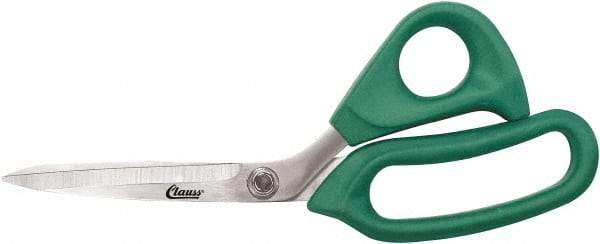 Clauss - 6" LOC, 9" OAL Stainless Steel Bent Shears - Rubber Offset Handle, For Paper, Fabric - Eagle Tool & Supply