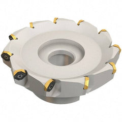 Iscar - 89.4mm Cut Diam, 27mm Arbor Hole, 4.6mm Max Depth of Cut, 50° Indexable Chamfer & Angle Face Mill - 6 Inserts, IQ845 SYHU 07.. Insert, Right Hand Cut, Through Coolant, Series DoveIQMill - Eagle Tool & Supply
