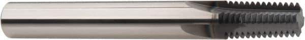 Niagara Cutter - 1/8-27 Thread, 1/4" Shank Diam, AlCrN Coating, Solid Carbide Straight Flute Thread Mill - 3 Flutes, 2-1/2" OAL, 1/8" Min Noml Diameter - Eagle Tool & Supply