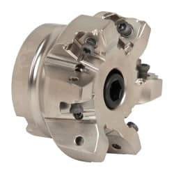 Seco - 6 Inserts, 2-1/2" Cut Diam, 3/4" Arbor Diam, 0.295" Max Depth of Cut, Indexable Square-Shoulder Face Mill - 0/90° Lead Angle, 1.57" High, XNEX 0806.. Insert Compatibility, Through Coolant, Series Square 6 - Eagle Tool & Supply