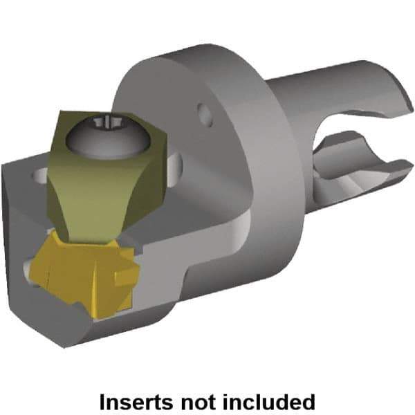 Kennametal - NG2R Insert, 20mm Head Length, Modular Grooving Cutting Unit Head - Left Hand Cut, System Size KM2016, Through Coolant, Series Micro Top Notch - Eagle Tool & Supply