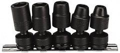 Proto - 5 Piece 3/8" Drive Impact Socket Set - 6 Points, 3/8" to 5/8" Range, Inch Measurement Standard - Eagle Tool & Supply