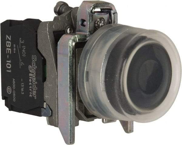 Square D - 0.87 Inch Mount Hole, Pushbutton Switch Only - Round, Black Pushbutton, Illuminated, Momentary (MO), Shock and Vibration Resistant - Eagle Tool & Supply