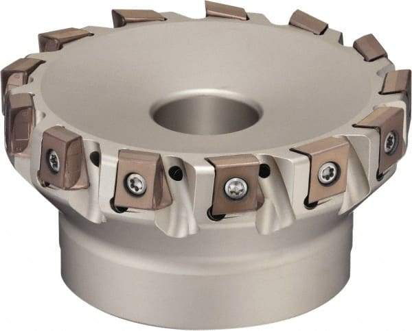 Sumitomo - 5 Inserts, 2" Cut Diam, 0.66" Arbor Diam, 12mm Max Depth of Cut, Indexable Square-Shoulder Face Mill - 0/90° Lead Angle, 1-3/4" High, LNEX1306.. Insert Compatibility, Through Coolant, Series TSX - Eagle Tool & Supply