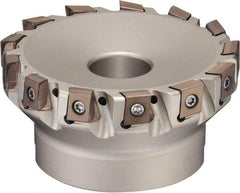 Sumitomo - 6 Inserts, 2-1/2" Cut Diam, 1.1" Arbor Diam, 12mm Max Depth of Cut, Indexable Square-Shoulder Face Mill - 0/90° Lead Angle, 1-3/4" High, LNEX0804.. Insert Compatibility, Through Coolant, Series TSX - Eagle Tool & Supply