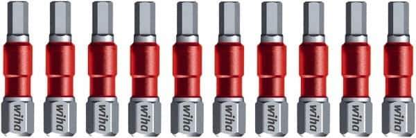 Wiha - 4mm Hex Bit - 1/4" Hex Drive, 1-9/64" OAL - Eagle Tool & Supply