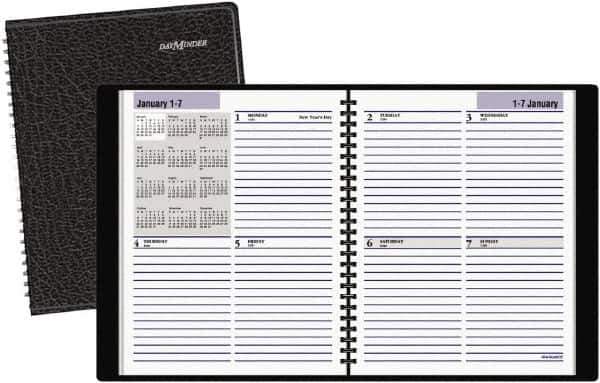 AT-A-GLANCE - 52 Sheet, 6-7/8 x 8-3/4", Appointment Book - Black - Eagle Tool & Supply