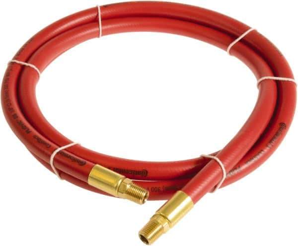 Continental ContiTech - 1/4" ID x 0.45" OD 10' Long Multipurpose Air Hose - MNPT x MNPT Ends, 300 Working psi, -10 to 158°F, 1/4" Fitting, Red - Eagle Tool & Supply
